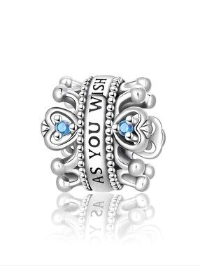 Blue Zircon Crown Bracelet Charm